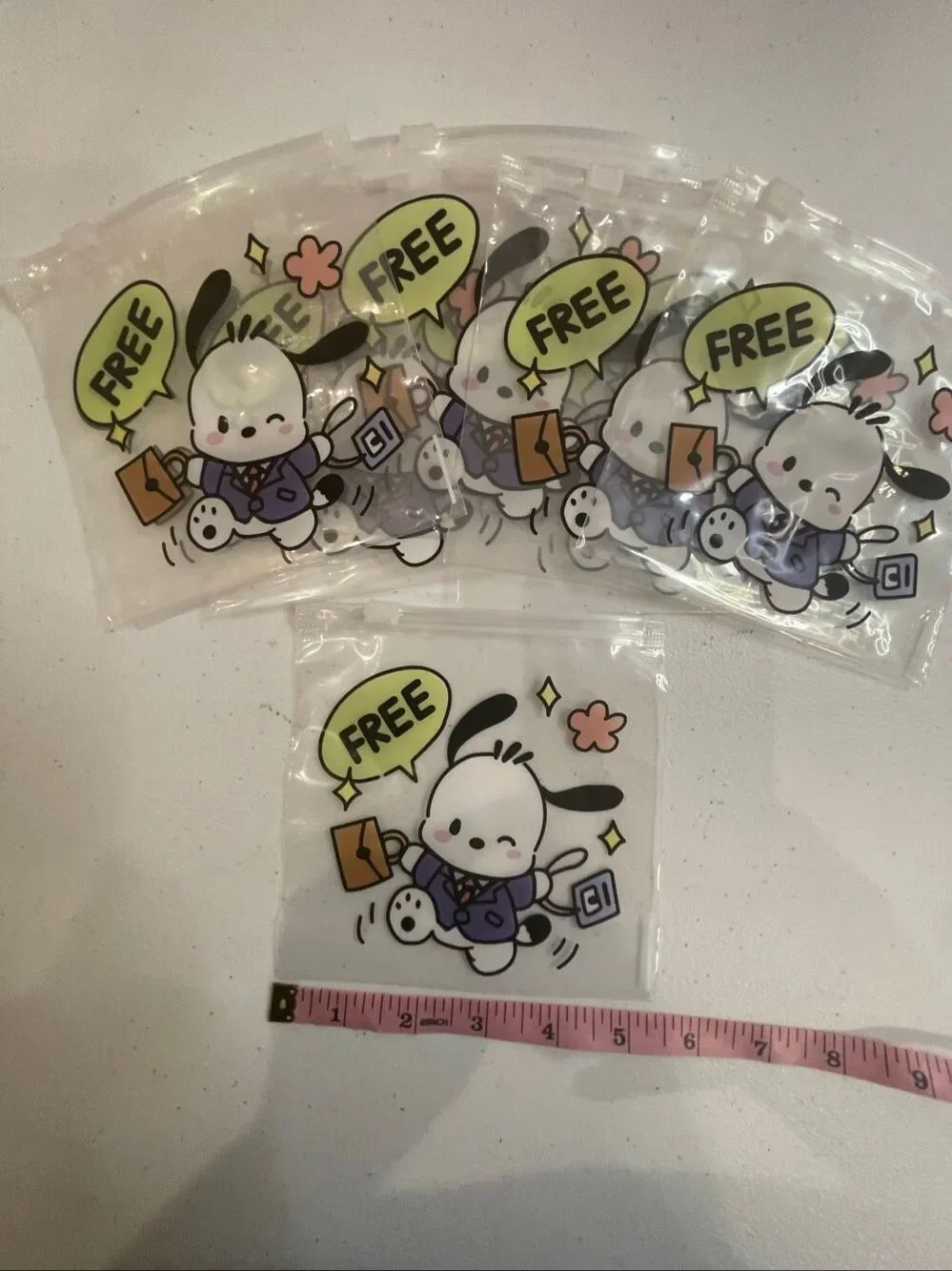 Sanrio Pochacco Fancy Zip Bags 12 Pack 5” Clear Resealable Bags